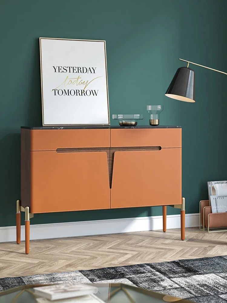 خزانة شرفة فاخرة وخفيفة الوزن أمريكية موديل غرفة بهو دخول خزانة أحذية برتقالية هيرميس خزانة جانبية إيطالية ضد #2