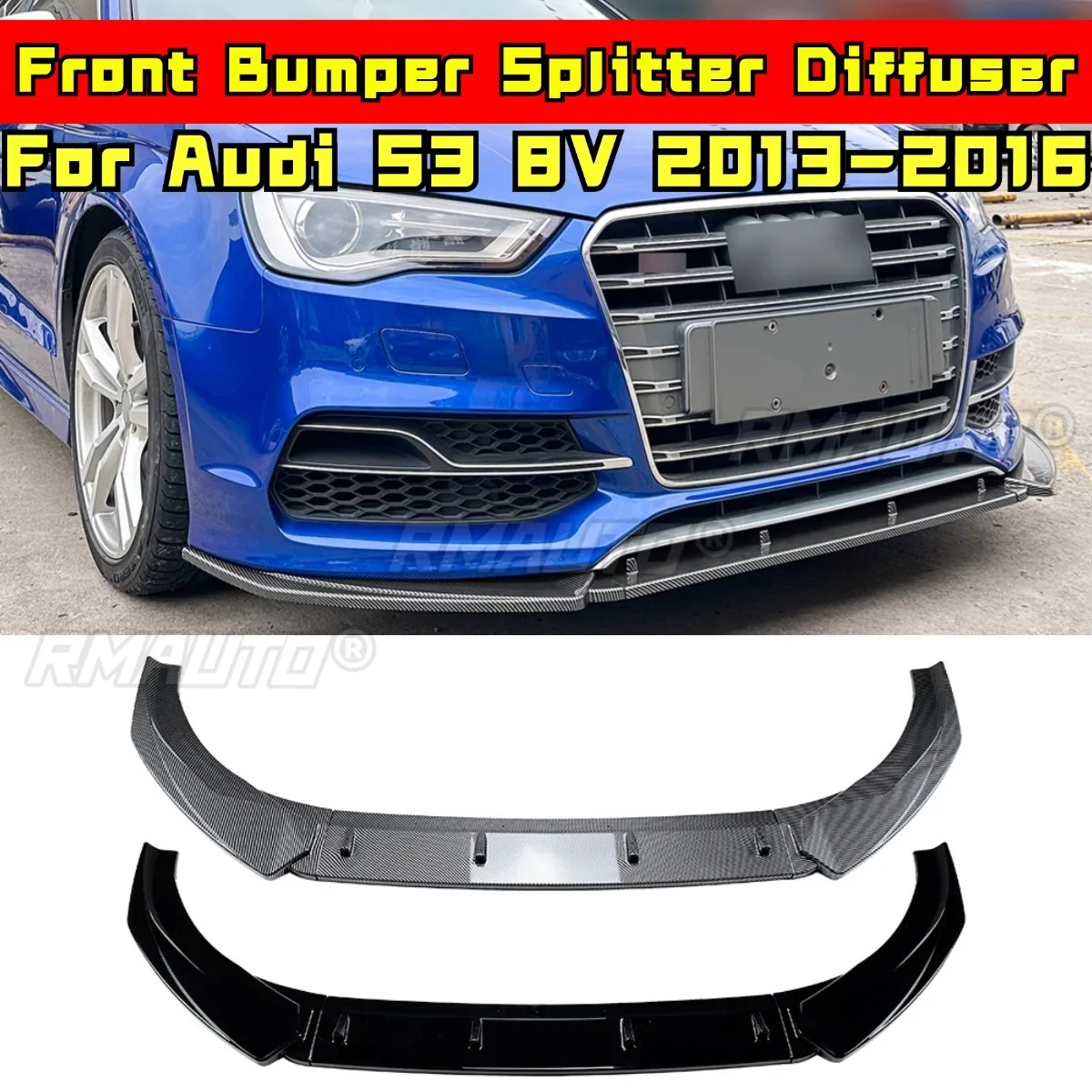 

For Audi S3 8V Front Bumper Splitter Front Bumper Diffuser Spoiler Protector for Audi S3 8V 2013-2016 Car Accessories