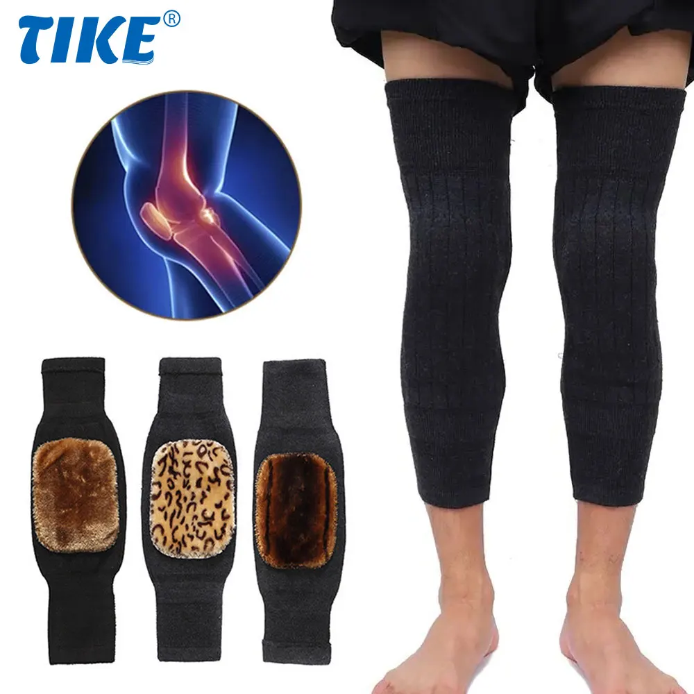 

1Pair Thick Warm Wool Kneepad Leg Guard Cashmere Knee Protector Windproof Coldproof Leg Warmers for Women Men KneeCap Leg Sleeve