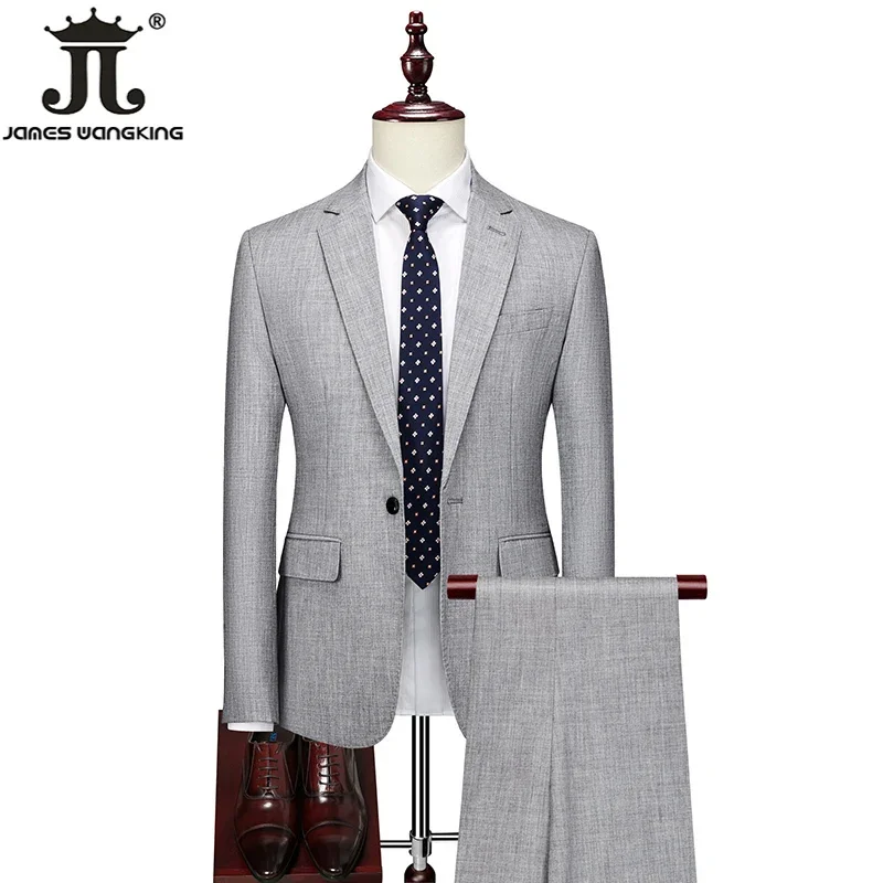 Blazer e colete e calças high-end marca formal negócios cor sólida dos homens terno fino três peças vestido de casamento do noivo festa social