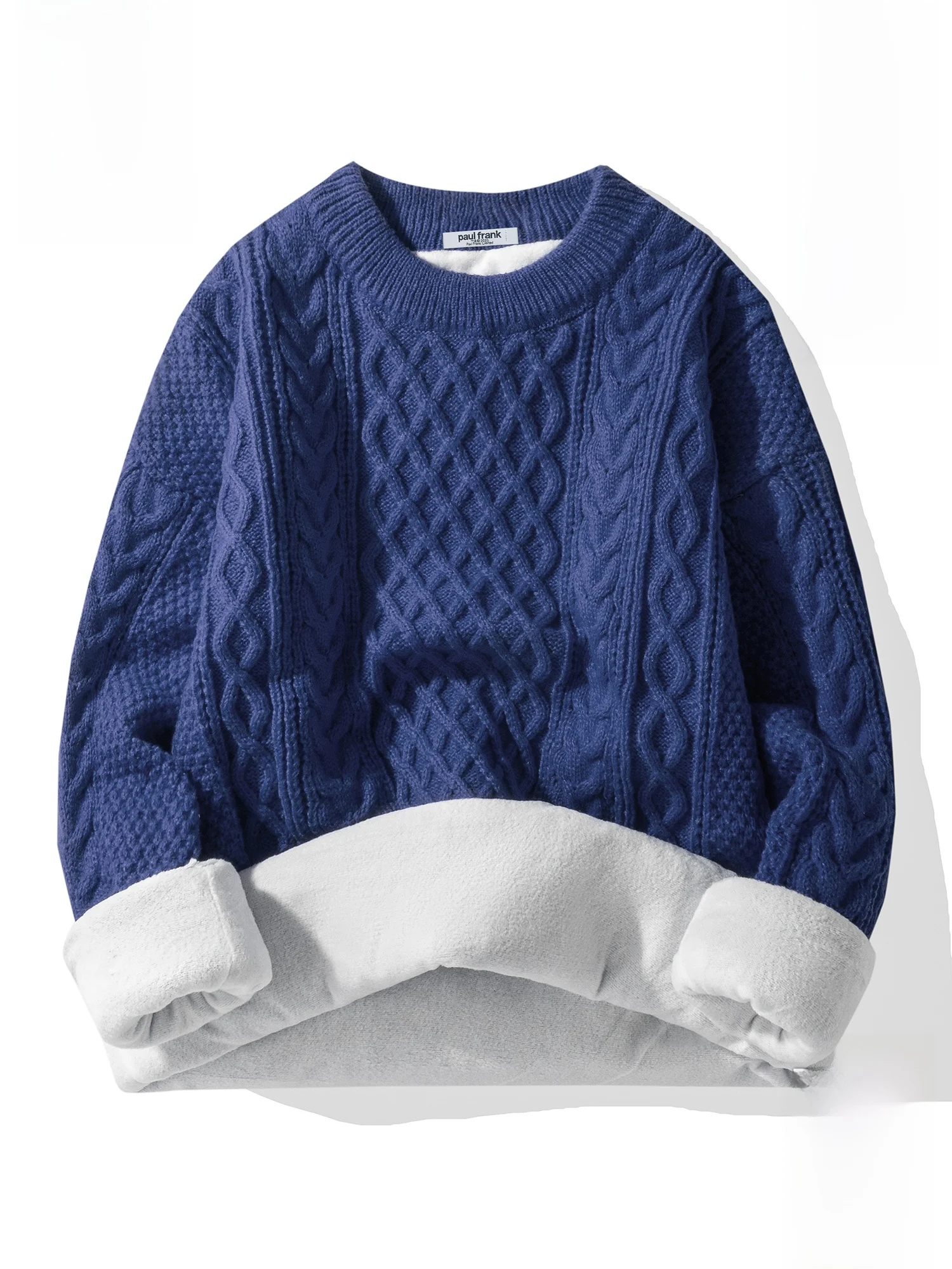 

PaulFrank Fce Lined round Ne Knitwear Men's Loose Casual Sle Outerwear Winter Soft Polyester Long Sve Sweater