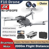 F10 RC Drone 8K Professinal With 1080P Wide Angle Dual HD Camera 4K Brushless Foldable RC Helicopter WIFI FPV RC Drone Toys