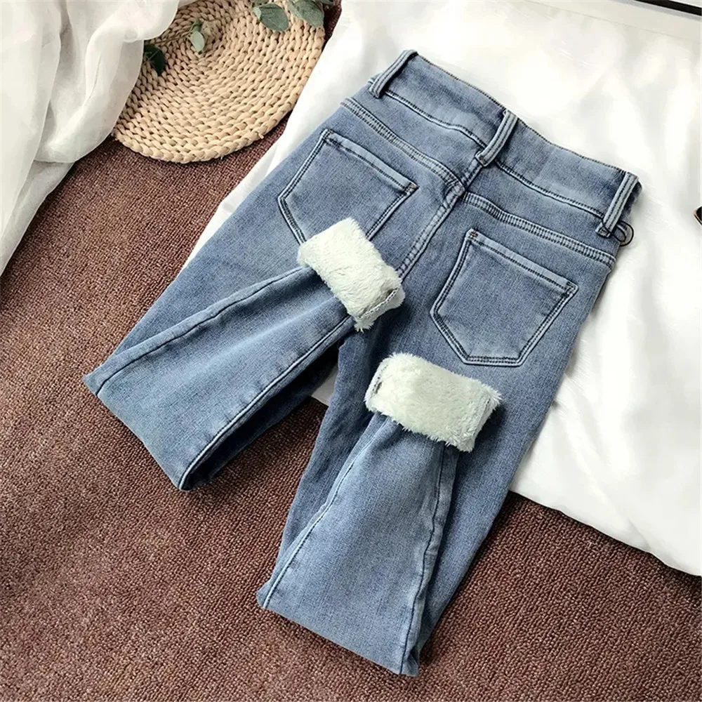 Warm Plus Velvet Harem Jeans Women Winter Casual High Waist Korean Denim Pants Harajuku Fashion Vintage Low Rise Denim Trousers