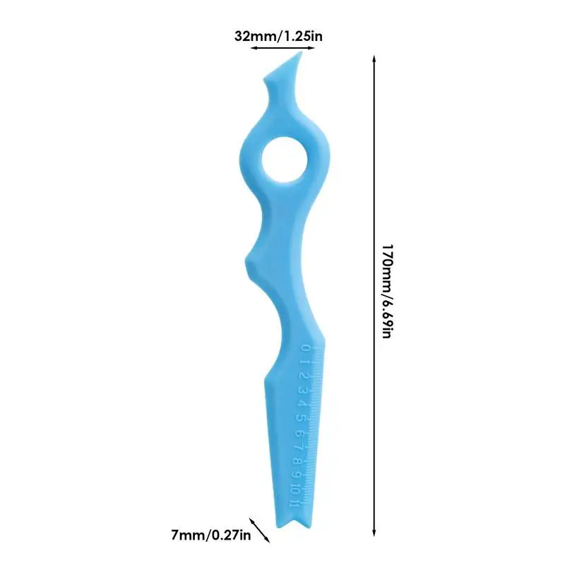 Estênceis portáteis do delineador do silicone, Ferramenta do delineador para sobrancelhas perfeitas, Régua multifuncional