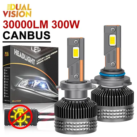 K5C H7 LED 30000LM faro Canbus H1 H4 H11 9012 HIR2 H8 H9 9005 9006 HB3 HB4 alta potencia 6000K 5570 CSP Chip bombillas Plug-N-Play