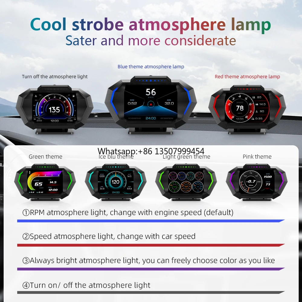 

Universal OBD+GPS HUD Smart Gauge P24 Car OBD Head up Display HUD on Board Computer 12 Kinds of Language