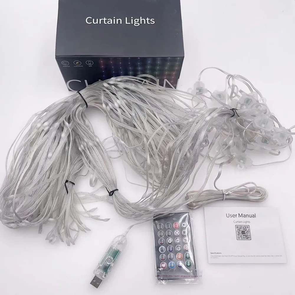 Smart LED curtain lights details