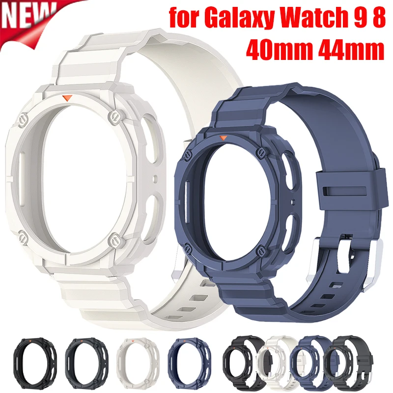 Strap+Case for Samsung Galaxy Watch 9 40 44mm Sport Bracelet Correa for Galaxy Watch 8 40mm 44mm Strap Accessories