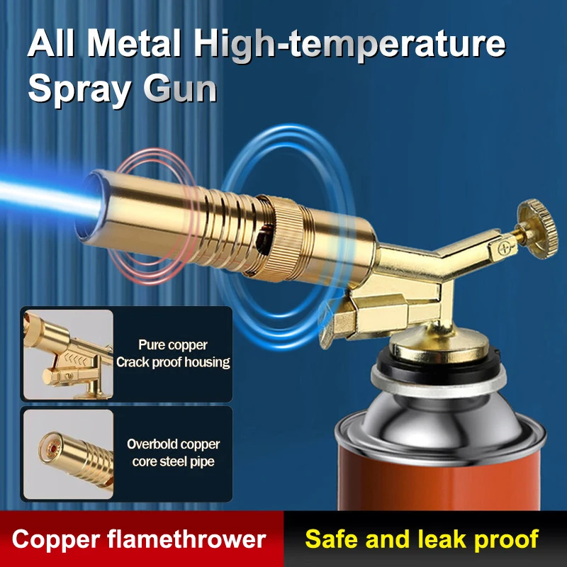 Welding Gas Torch Flame Nozzle Butane Burner Outdoor Camp BBQ Lighter Flamethrower Kitchen Supplies Welding Equipment Portable