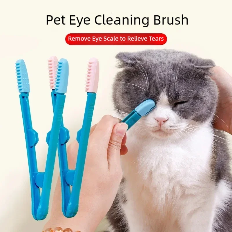Pet Grooming Rasgo Removedor de Manchas Pente Escova de Limpeza Pente de Olhos de Gato para Gatos Pequenos e Cães Ferramentas de Cuidados com Animais de Estimação
