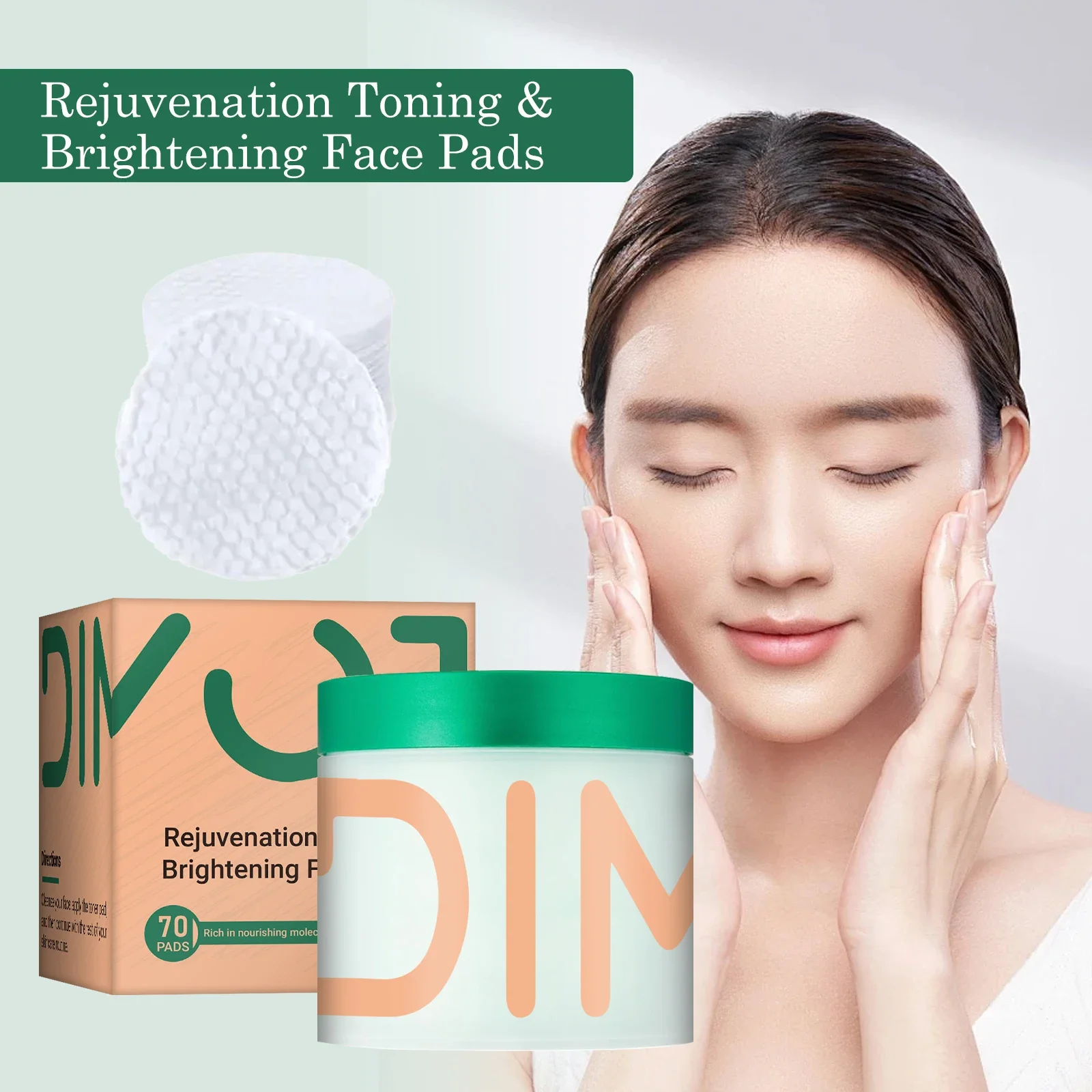 Увлажняющие ватные диски Тонер для осветления тонких линий против прыщей Гладкий Вывленный питательный Успокаивающий тон кожи Восстановление поврежденной кожи