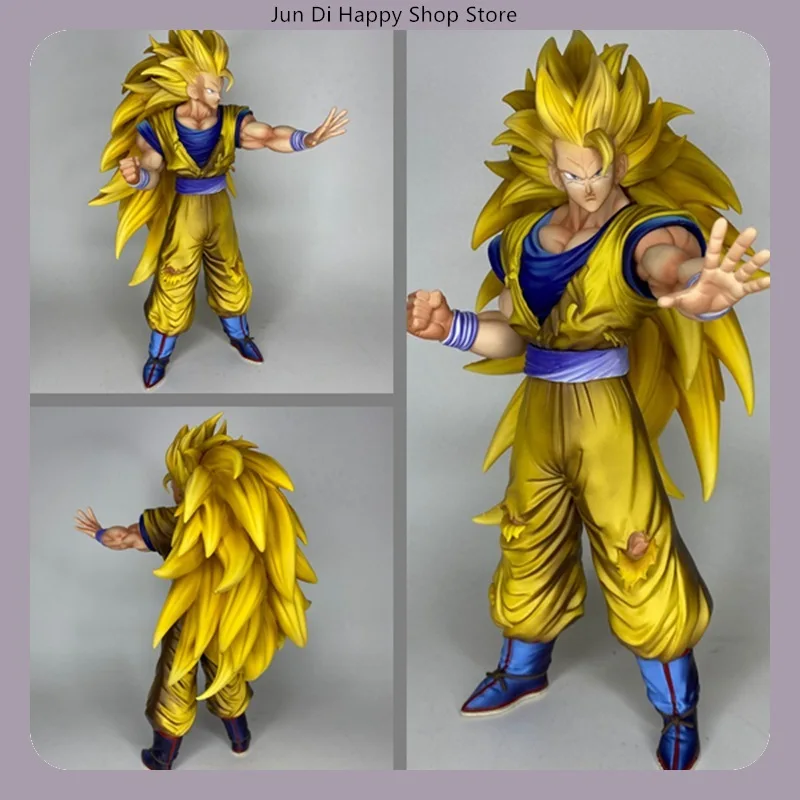 

32cm Dragon Ball Super Saiyan 3 Goku Hand Raised Standing Pose Anime Figure Model Statue Collection Desktop Decoration Toy