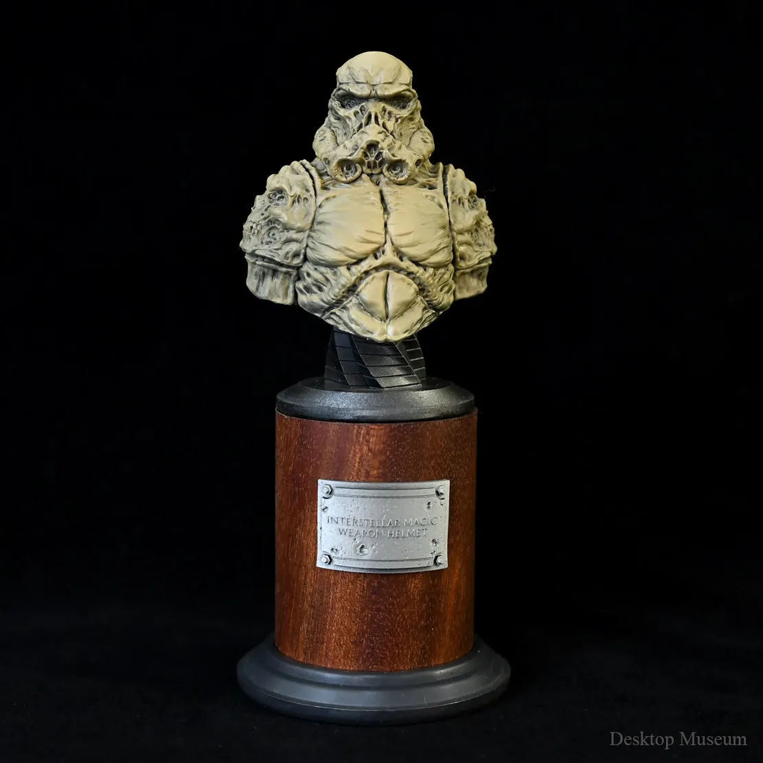 Skeleton Space Soldier Bust 155mm Hand-Painted Resin Statue Horror Desk Decor