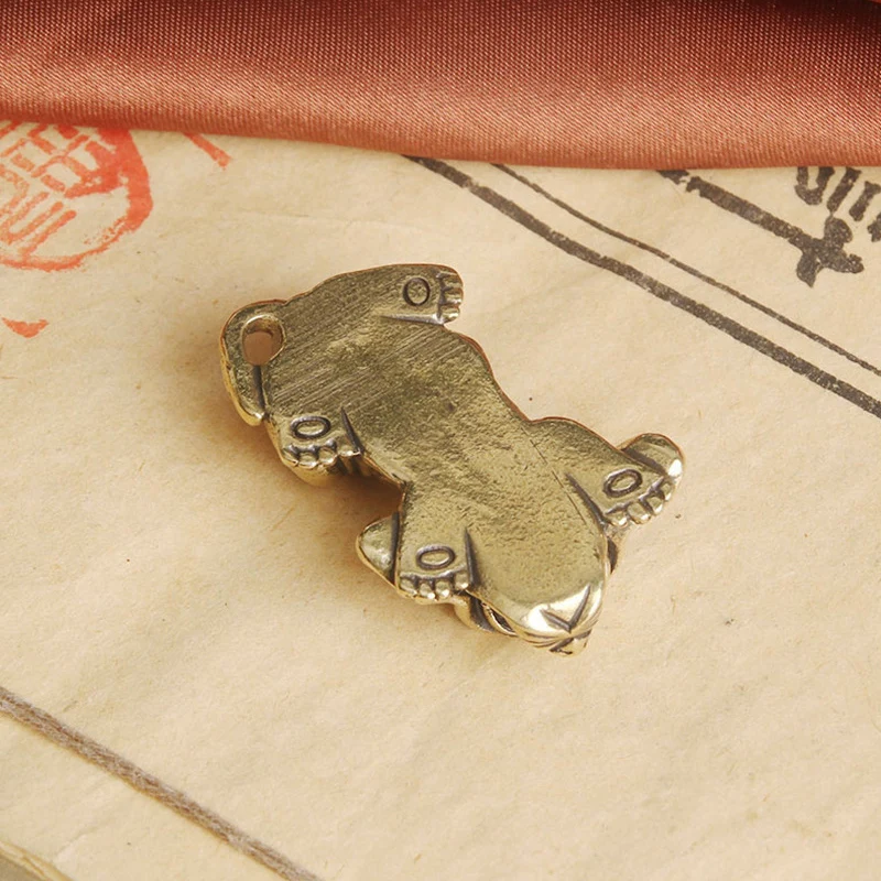 Vintage Brass Cute Puppy Figurines Miniatures Desktop Ornaments Small Animal Dog Statue Home Decorations Crafts Children Gifts - view 6