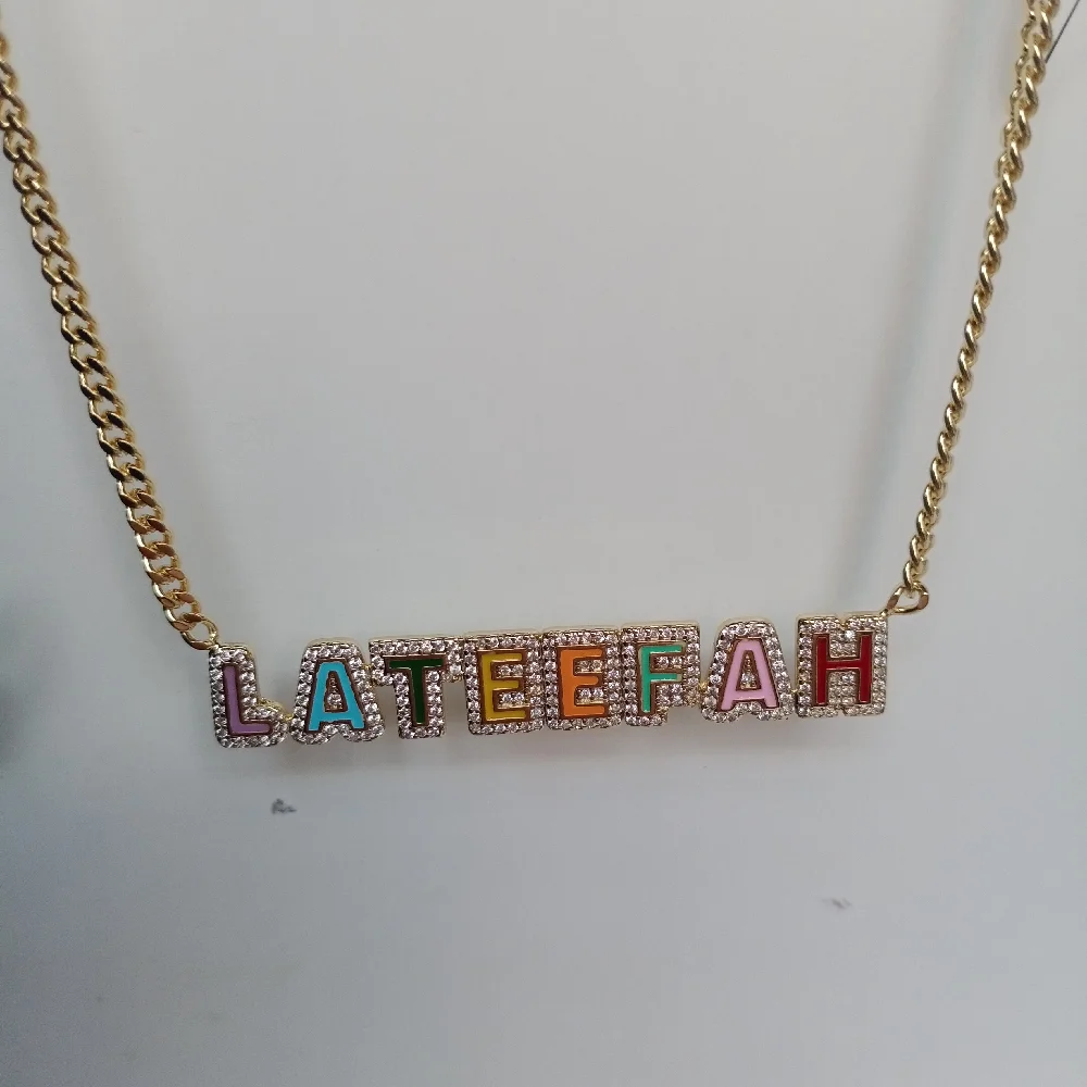 2023 Custom Name Enamel Colorful Necklace Personalized Necklace For Women Name Necklaces Pendant Necklace Jewelry Gift