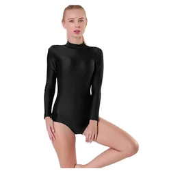 Speerise-leotardo de manga larga con cuello alto para mujer, traje de Ballet, danza, gimnasia, niñas, ropa de baile de bailarina para adultos