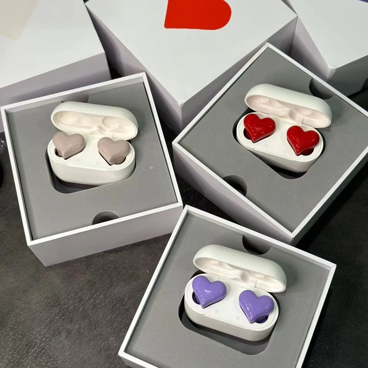 Popular Heartbuds Heart Shaped in Ear Wireless Bluetooth Waterproof High Power ANC Noise Cancelling Earphones Girl Gift