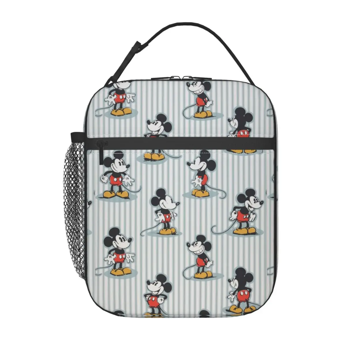

Custom Mickey Mouse Cartoon Minnie Lunch Bag Women Warm Cooler Insulated Lunch Box for School