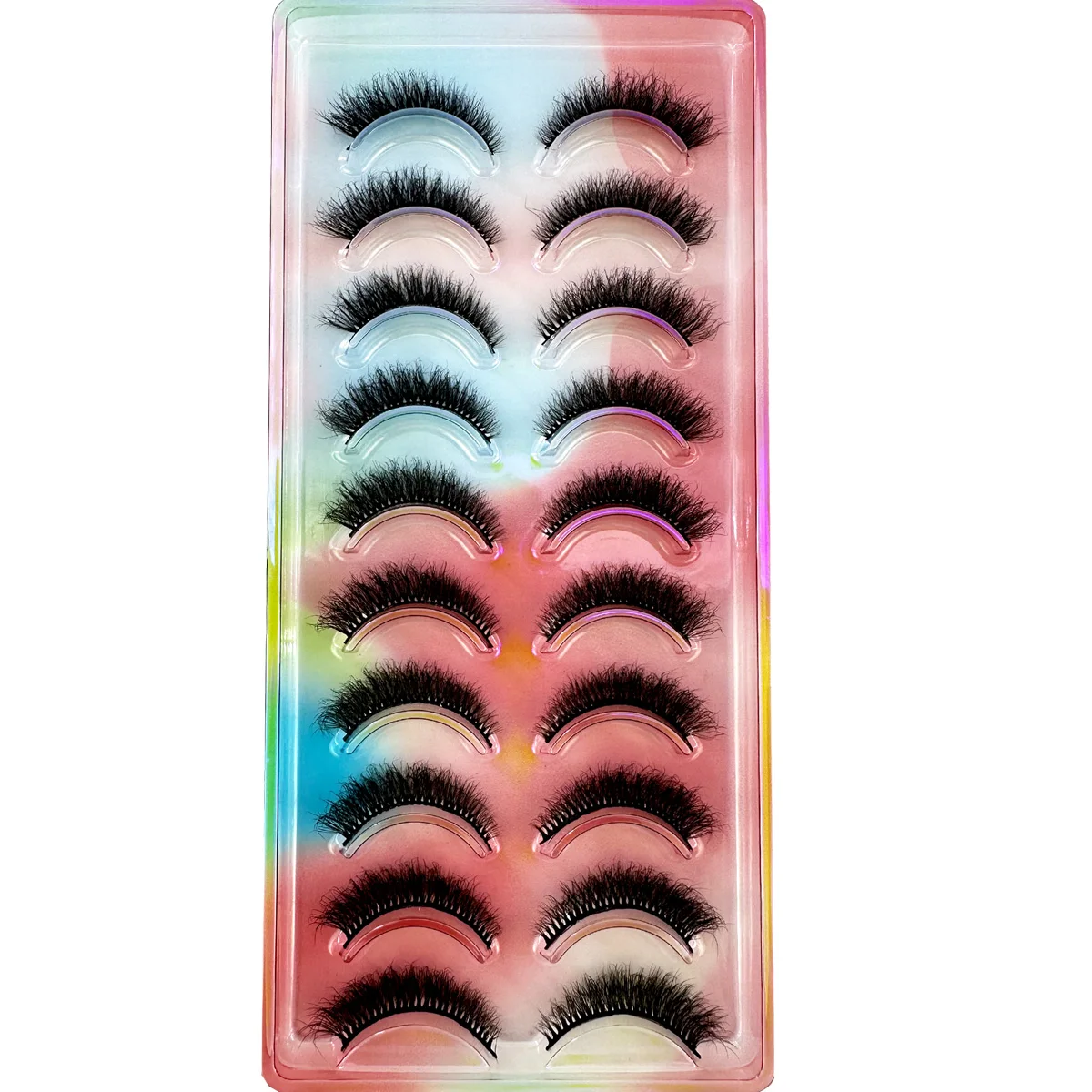 Neu10Pairs Nerz Wimpern 3D Nerz Wimpern 100% Tierversuchsfreie Wimpern Handgemachte Wiederverwendbare Flauschige Natürliche Wimpern Falsche Wimpern Make-Up