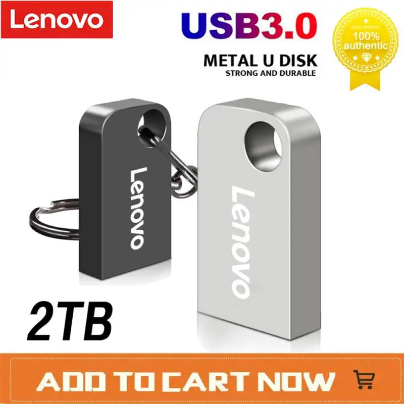 Lenovo-memoria Usb de 2TB, Pendrive portátil de Metal de alta velocidad, resistente al agua, 1TB, 512GB, 256GB, 128GB