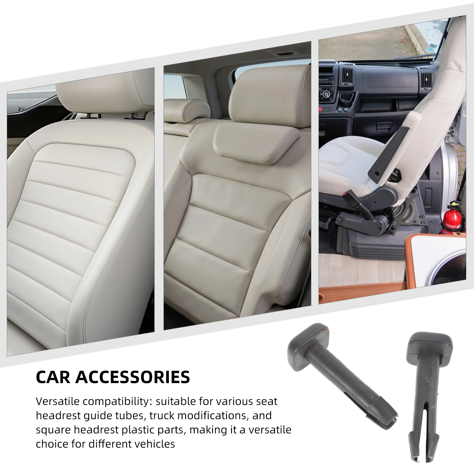

Seat Headrest Guide Inserts 12 7mm Diameter Adjustable Locking Car Accessories Front Headrests Plastic Parts Square Tube