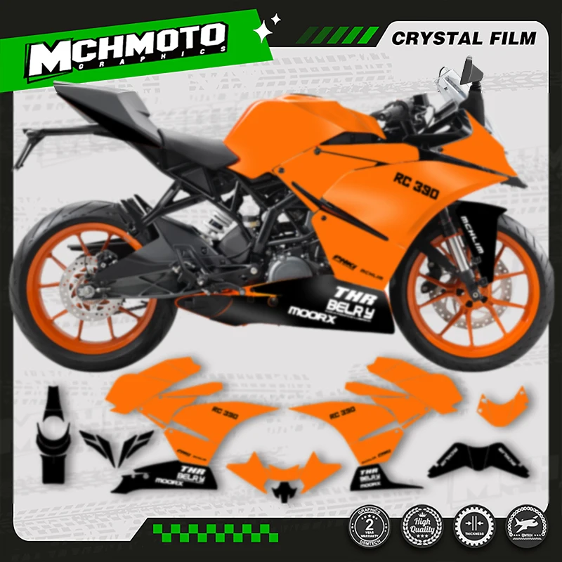 

MCHMFG Custom Team Motorcycle Graphics Background Decals Stickers For KTM RC250 RC390 2014 2015 2016 Number Name Custom