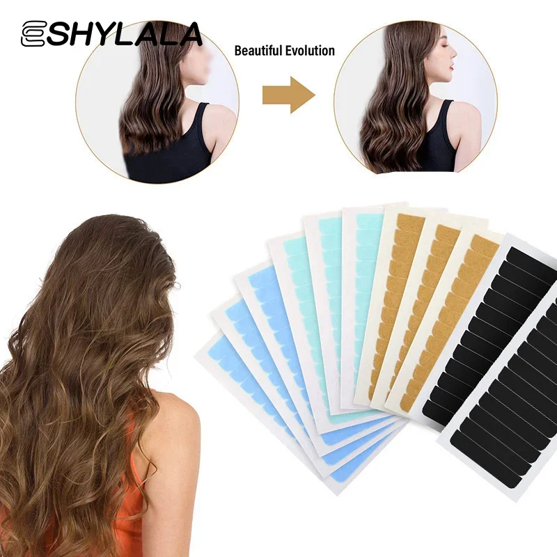 

60Pcs Hair Extension Tape Tabs Scraper Replacement Double Sided Adhesive Strong Waterproof Traceless For Extension Toupee