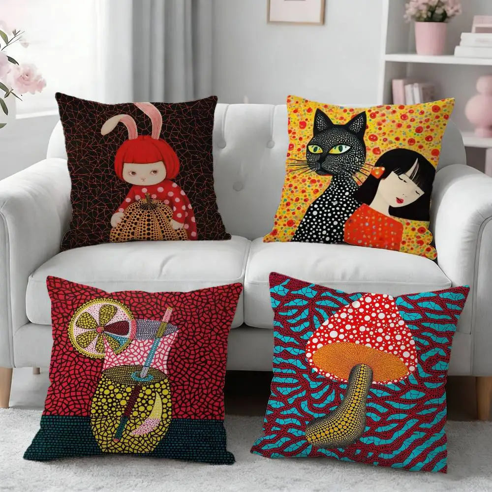 

Kusama Yayoi Art Pillow Case for Sofa Living Room Home office Decor Protective Cover