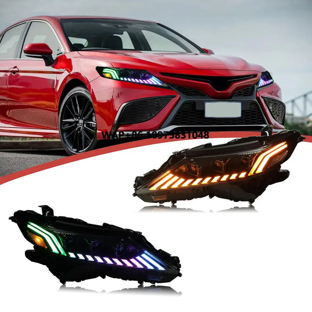 HRS High Quality New Front Light Head Lamp for 2018-2022 camry Headlights Assembly RGB Headlamp