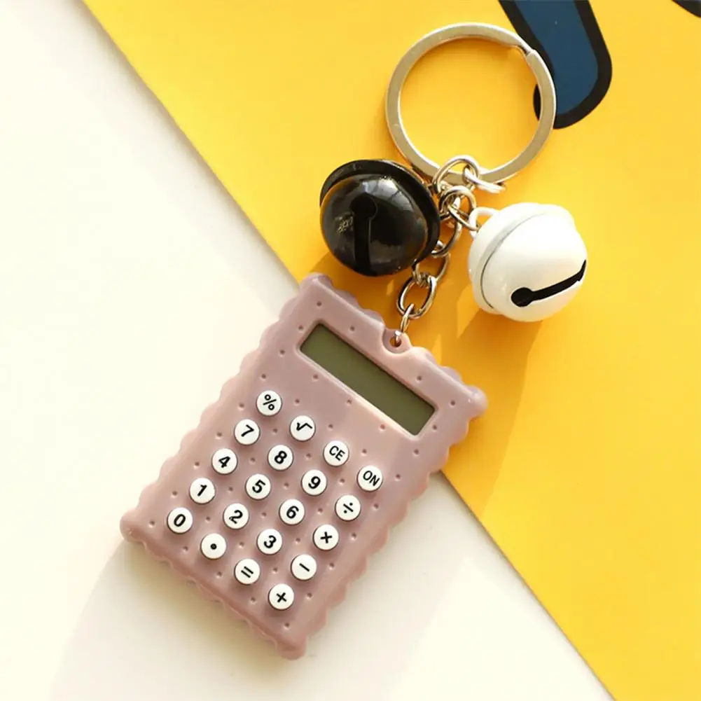 Привлекательный карманный калькулятор, брелок для ключей, милый мультяшный женский с 8 цифрами для On-the-go