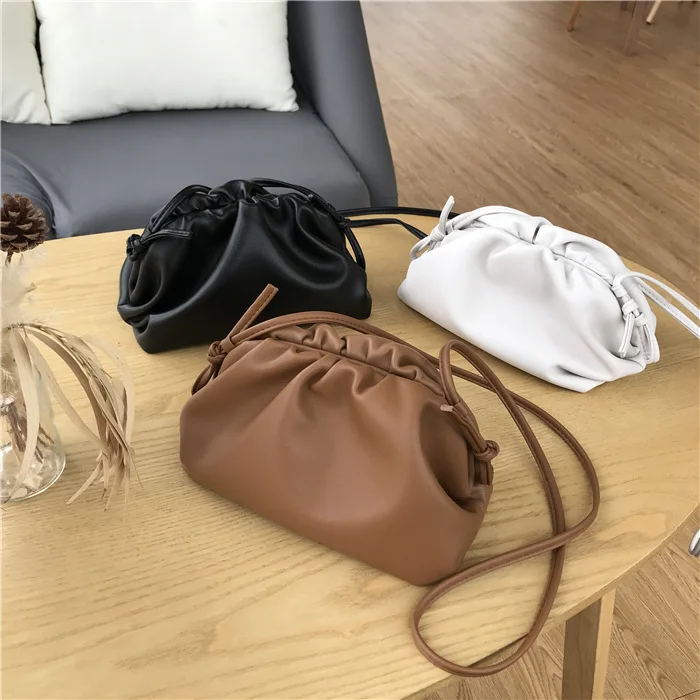 Premium calf leather soft leather handbag Mini crossbody bag Women's versatile super hot cloud bun Dumpling bun