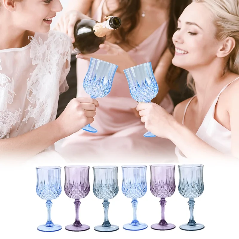 

Classic Retro Plastic Wine Glasses Premium Reusable Stemmed Cups for Large Events Perfect for Wedding Receptions Birthday