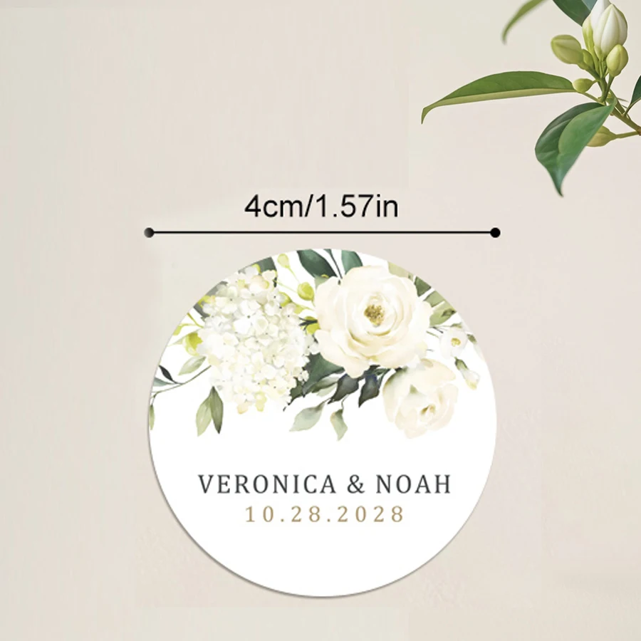 Customized Floral Address Stickers for Wedding Invitations - Removable Adhesive Envelope Labels with Vintage Design Eco-Friendly