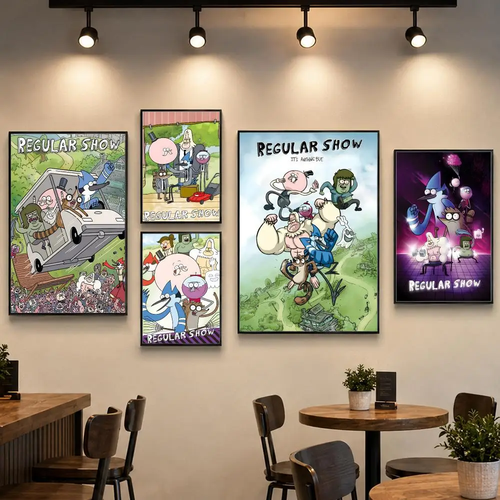 Animation R-Regular Show Poster PP Paper Decorative Wall Art for Living RoomsBedrooms Bars Cafes Stylish Home Decor Gift