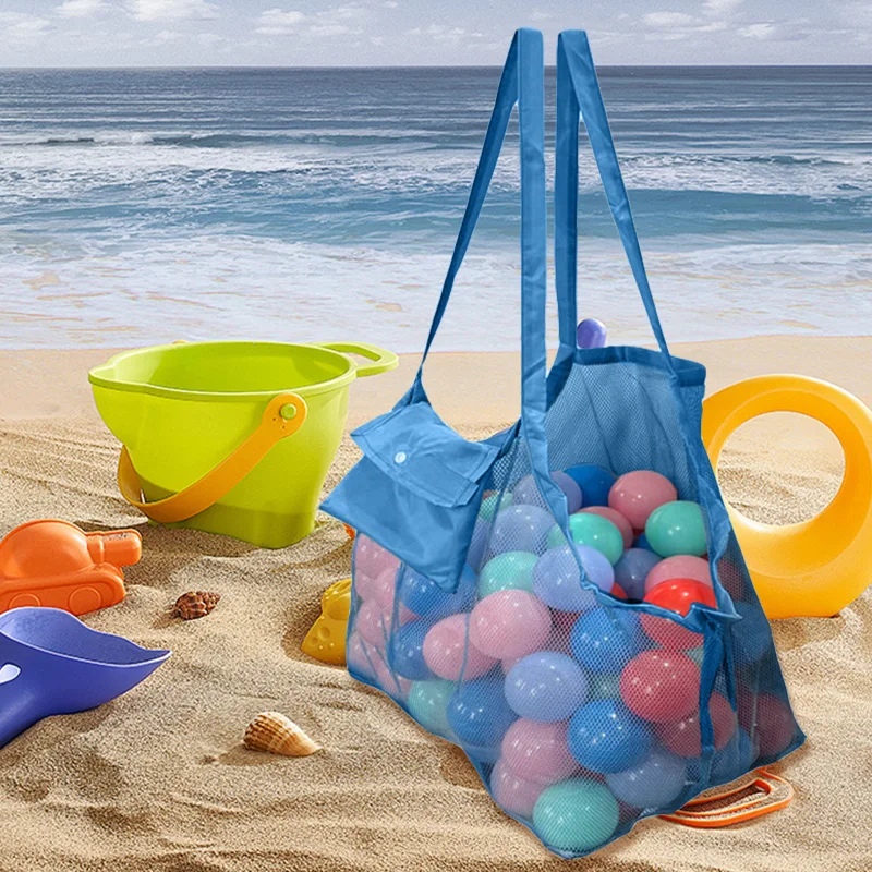 Large Beach Bag Children Sand Away Protable Mesh Bag Kids Bath Toys Storage Bags Swimming For Towels Women\'s Cosmetic Makeup Bag