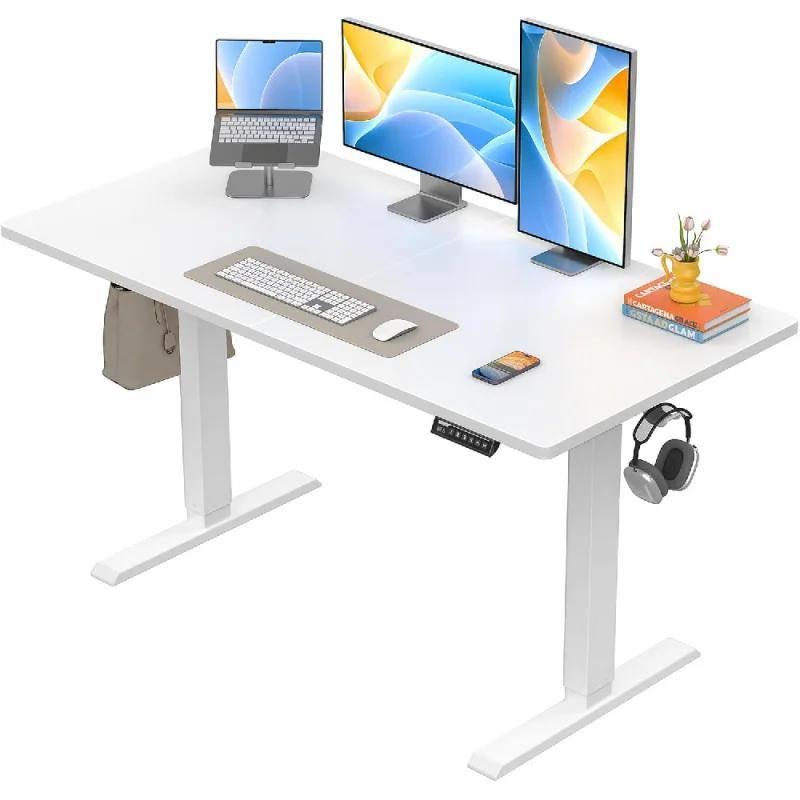 

Electric Standing Desk, 48 x 24 inch Height Adjustable Sit Stand Up Desk, Computer Home Office Desk with 4 Memory Height
