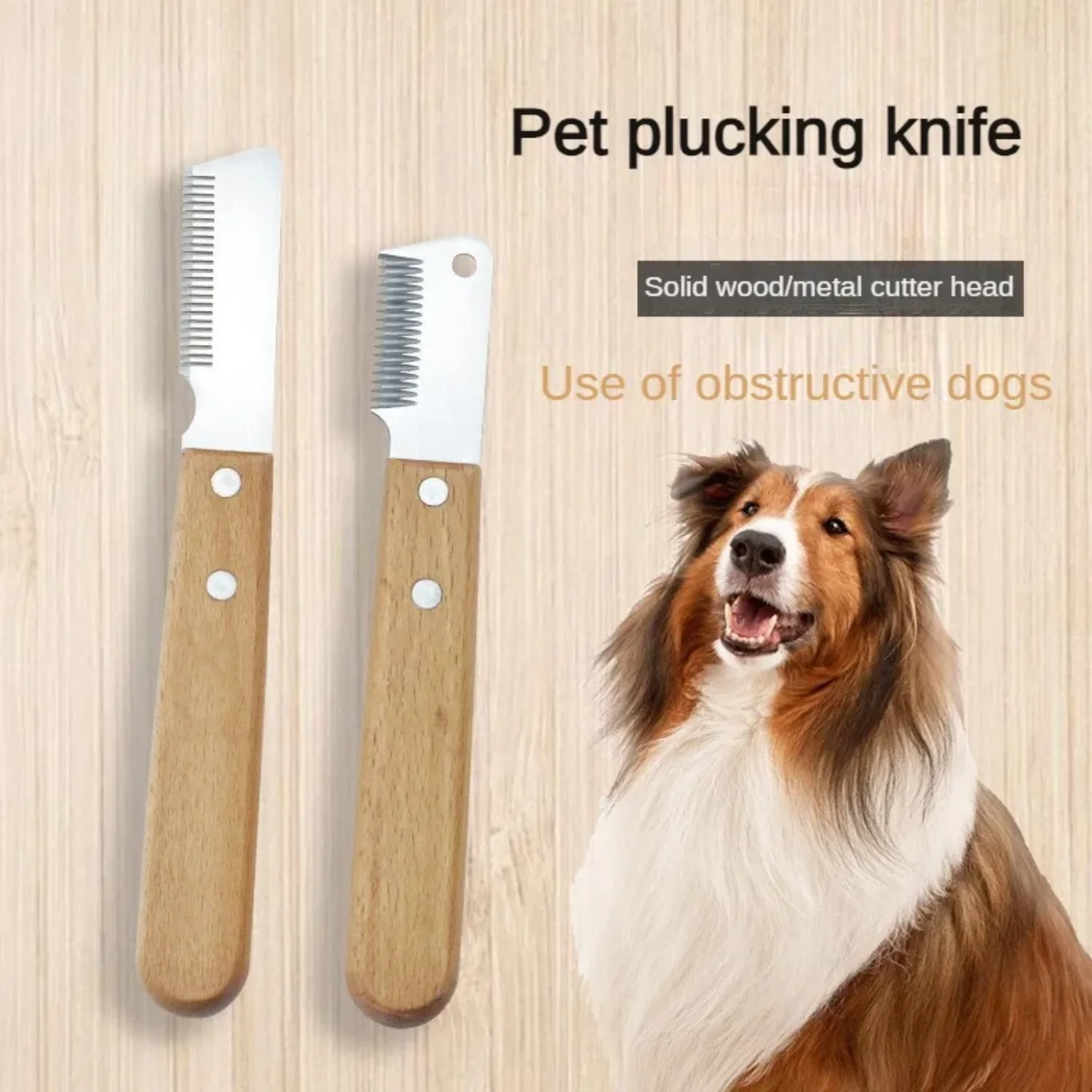 Professional Dog Comb Stainless Steel Wooden Handle Stripping  Pet Hair Remover Grooming Tools Undercoat Brushes grooming