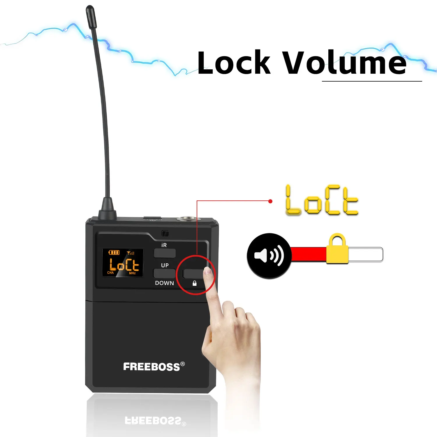 フリーボボス-ワイヤレスマイク、ラベラー、多周波数、コードレスボディパック、送信機、ir、uhf、FB-U38、FB-U200