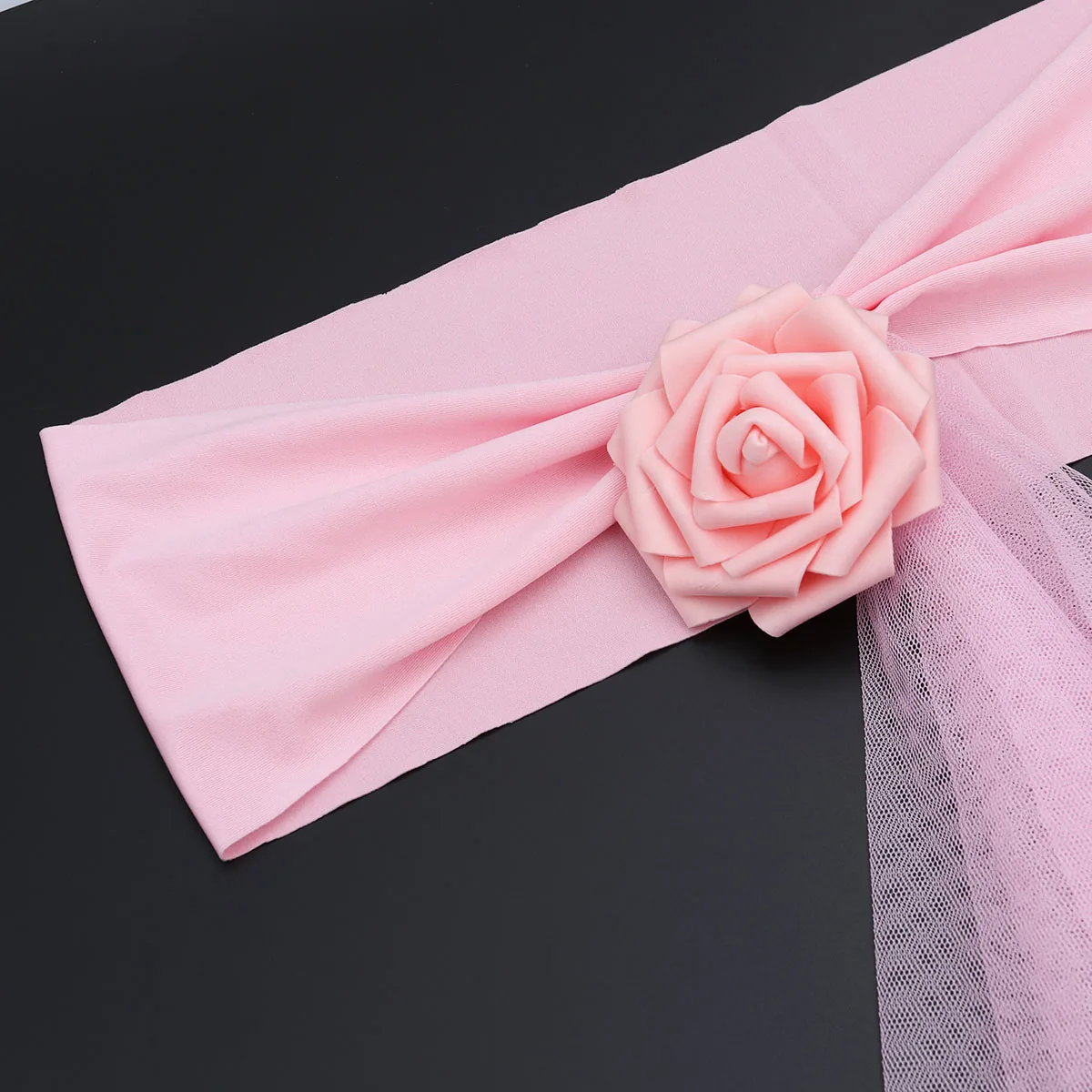 

Chair Organza Bowknot for Wedding Party Birthday Banquet Events Supplies Chair Cover Sash Decoration (Pink)