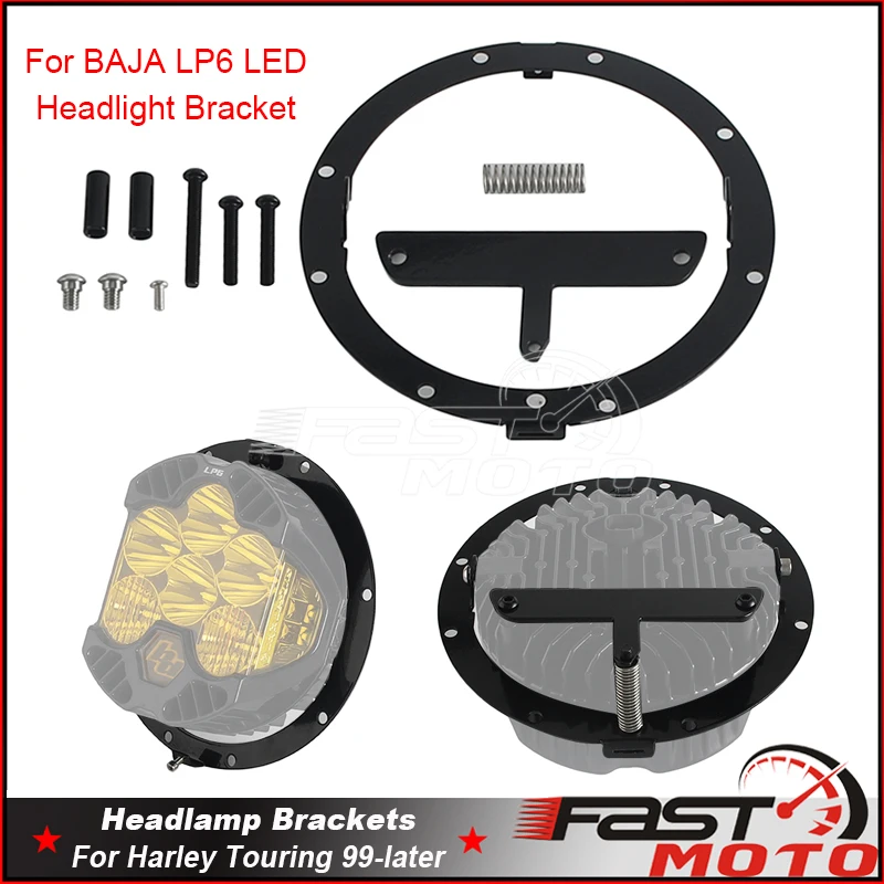 

7inch Headlight Bracket Kit For Harley Touring Street Glide Special FLHXS FLHX FLHTCUTG Tri Glide Ultra Classic For Baja LP6 LED
