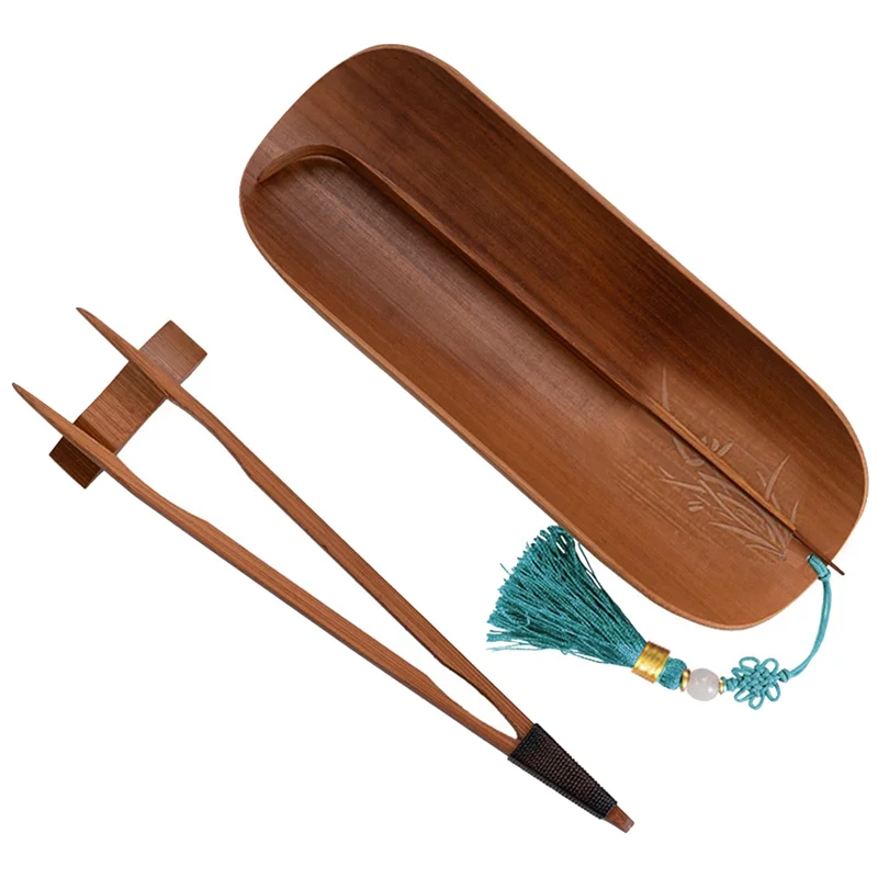 

Надежная бамбуковая ложка для чая, кофейные инструменты ручной работы, винтажный набор чайных аксессуаров, набор чайной посуды с иглами Chahe