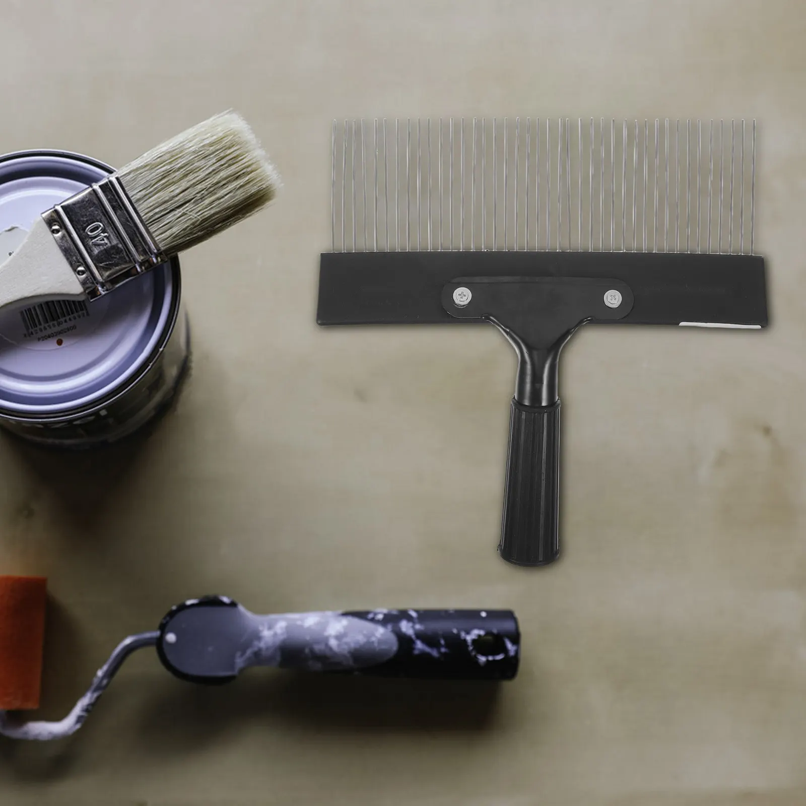 Stainless Steel Wall Graining Brush Texture Comb Metal Pattern Scraper DIY Wall Decor Plaster Painting Tool Artistic Texture