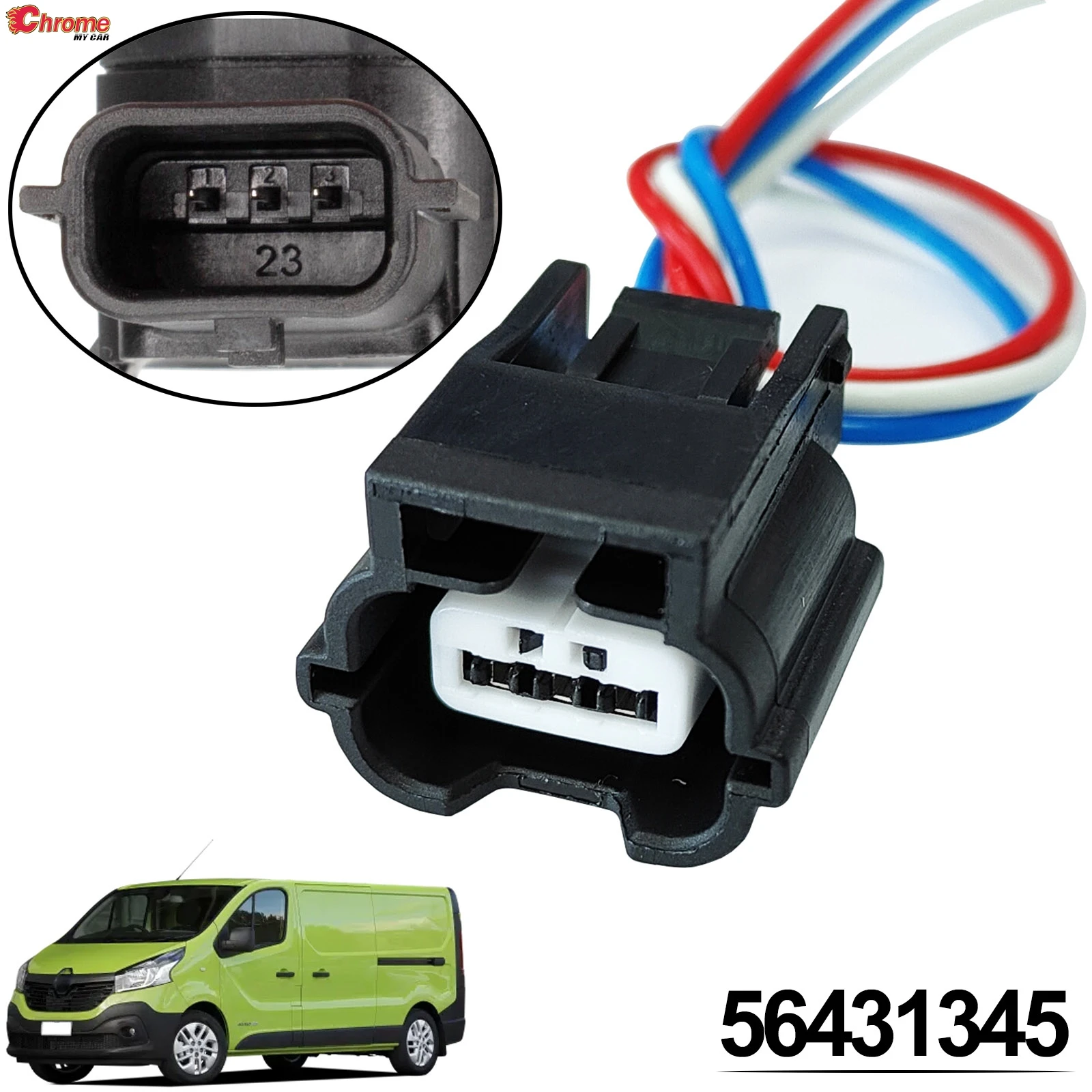 For Renault Trucks Trafic Opel Vauxhall Vivaro Fiat Talento Nissan NV300 3pin Parking Sensor Wiring Plug Wire Connector 56431345