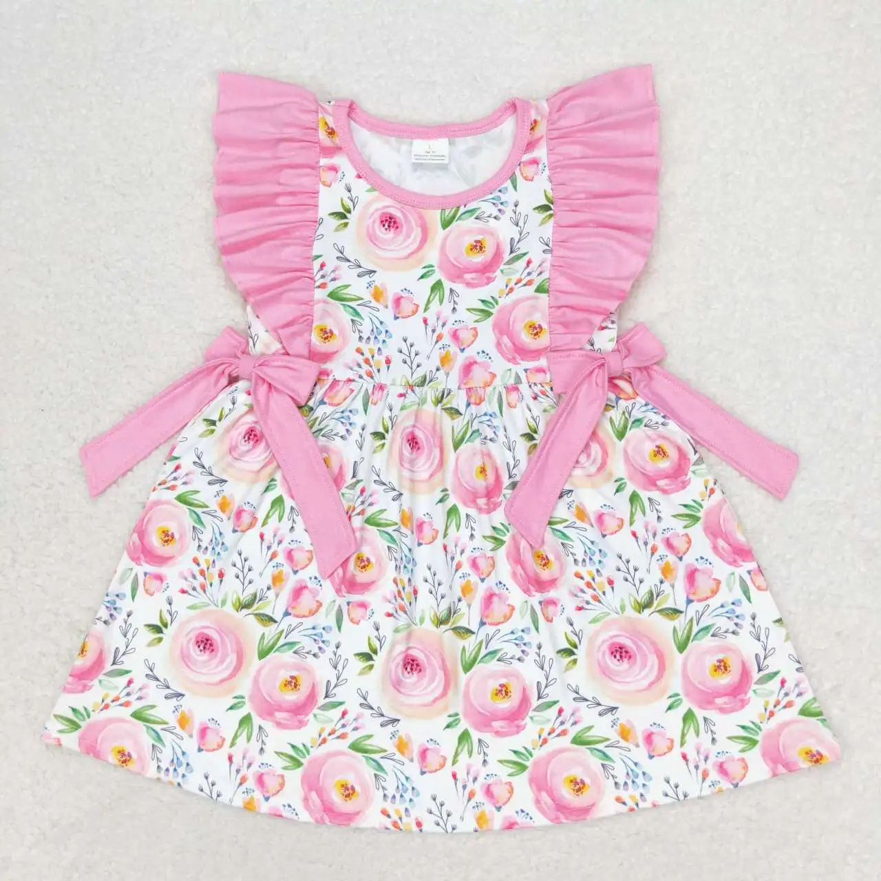 

Boutique Baby Girls cute floral Dress Wholesale Clothing Children Kids Sleeveless pink twirl Skirts New styles summer clothes