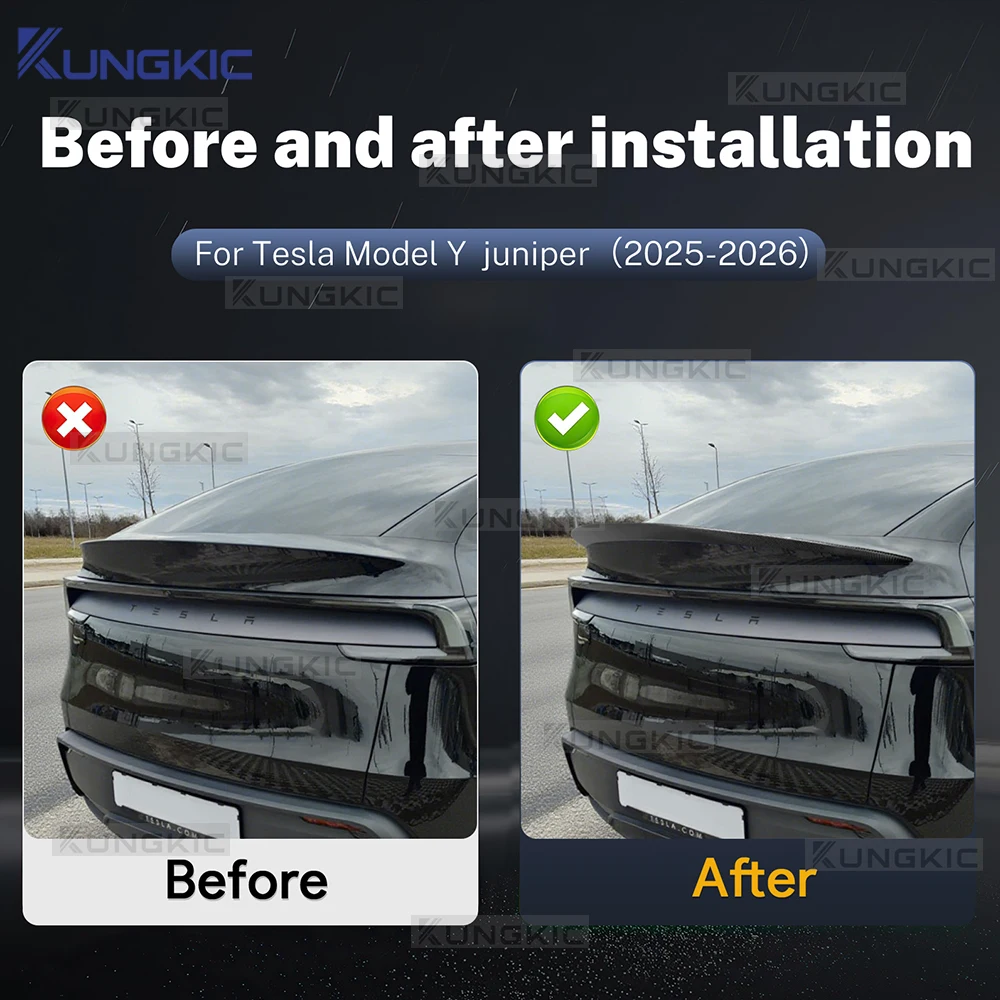 

ABS Carbon Fiber Pattern Spoiler Trim For Tesla Model Y 2025 Juniper Performance Version Car Exterior Accessories