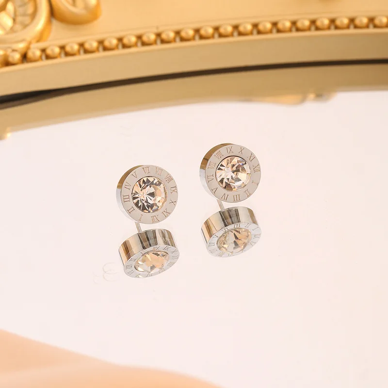 Stainless Steel Roman Earrings for Women Golden Couple Holiday Gift Earrings Fashion Ins Cold Wind Party Daily Jewelry image 4