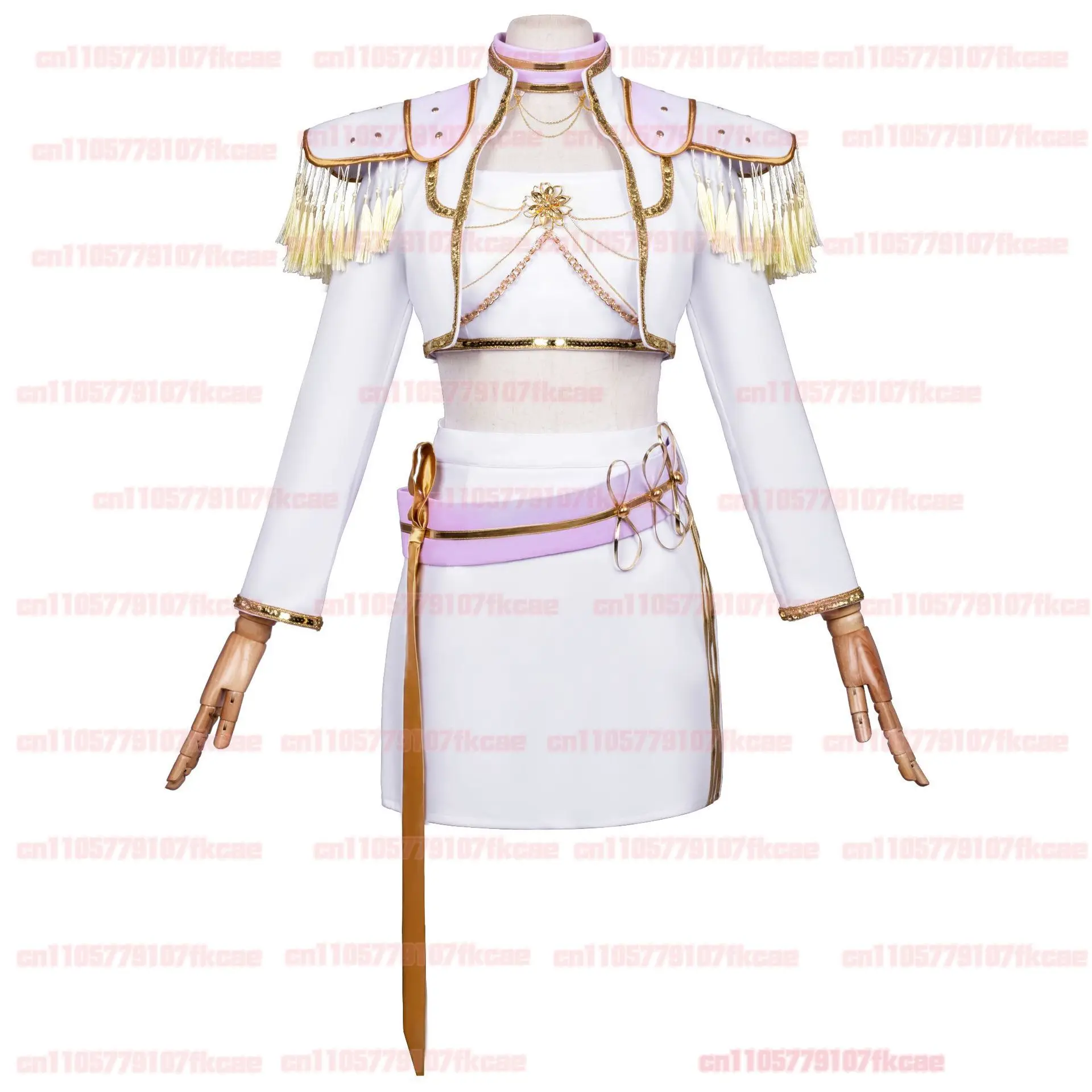 어린이 애니메이션 K-팝 악마 사냥꾼 코스프레 의상 세트 가발 포함 화이트 가죽 유니폼 의상 조이 루미 미라 할로윈 카니발용