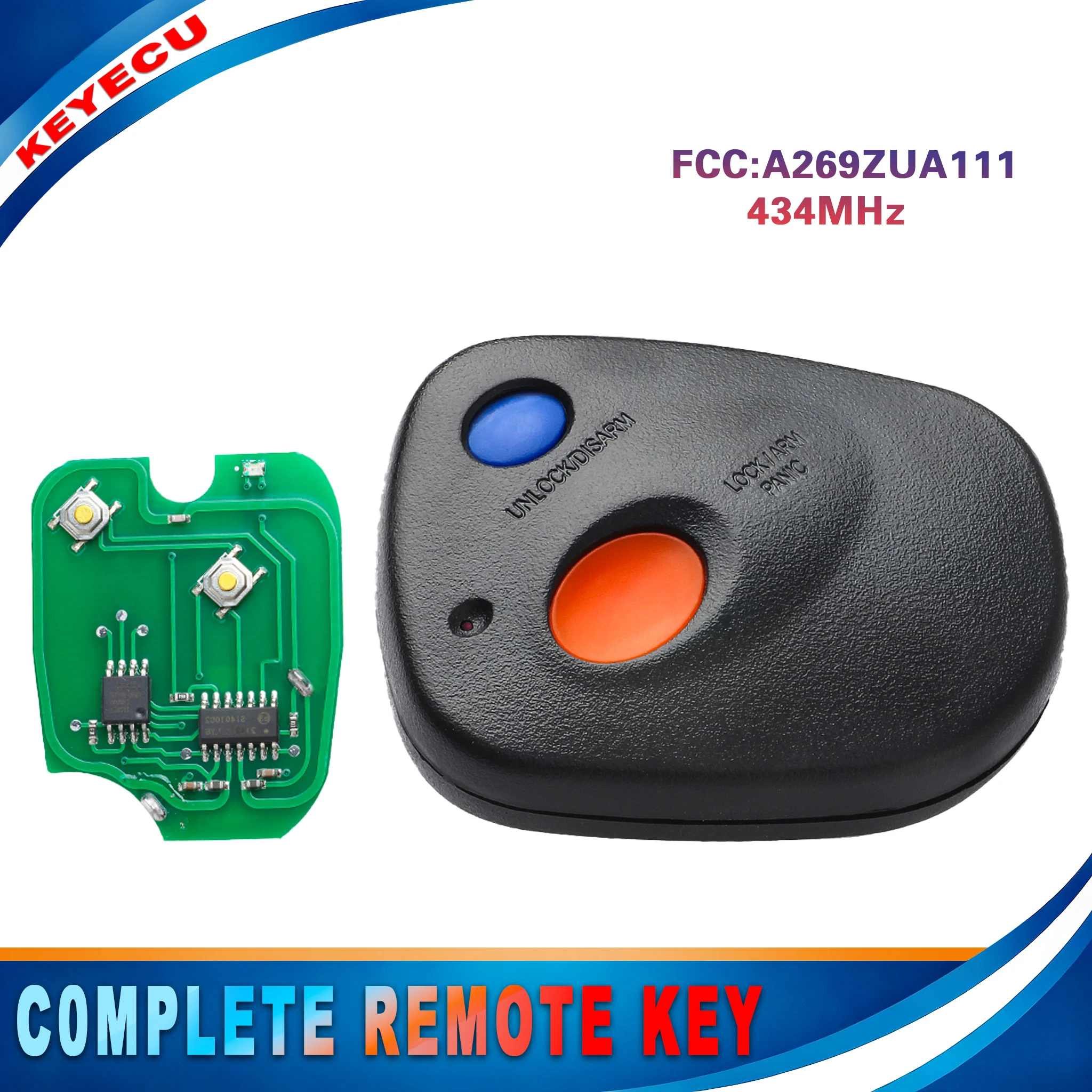 KEYECU A269ZUA111 434MHz 2 Button Remote Key Fob for Subaru Baja Outback Impreza Forester 2000‑2006 No Blade