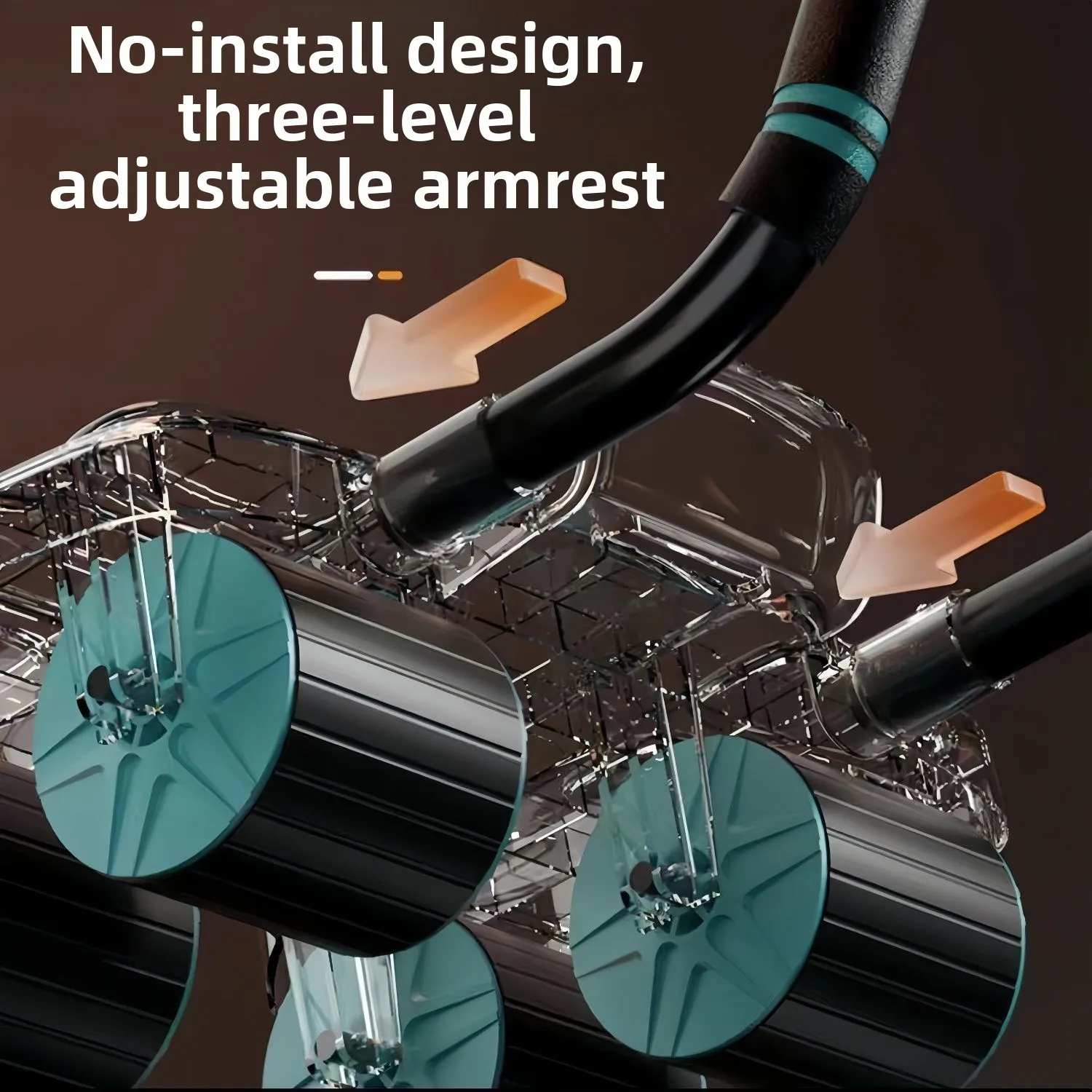 Picture 4: Automatic Rebound Abdominal Wheel 4 Wheels Home Fitness Core Trainer Abdominal Exercise Equipment Professional Fitness