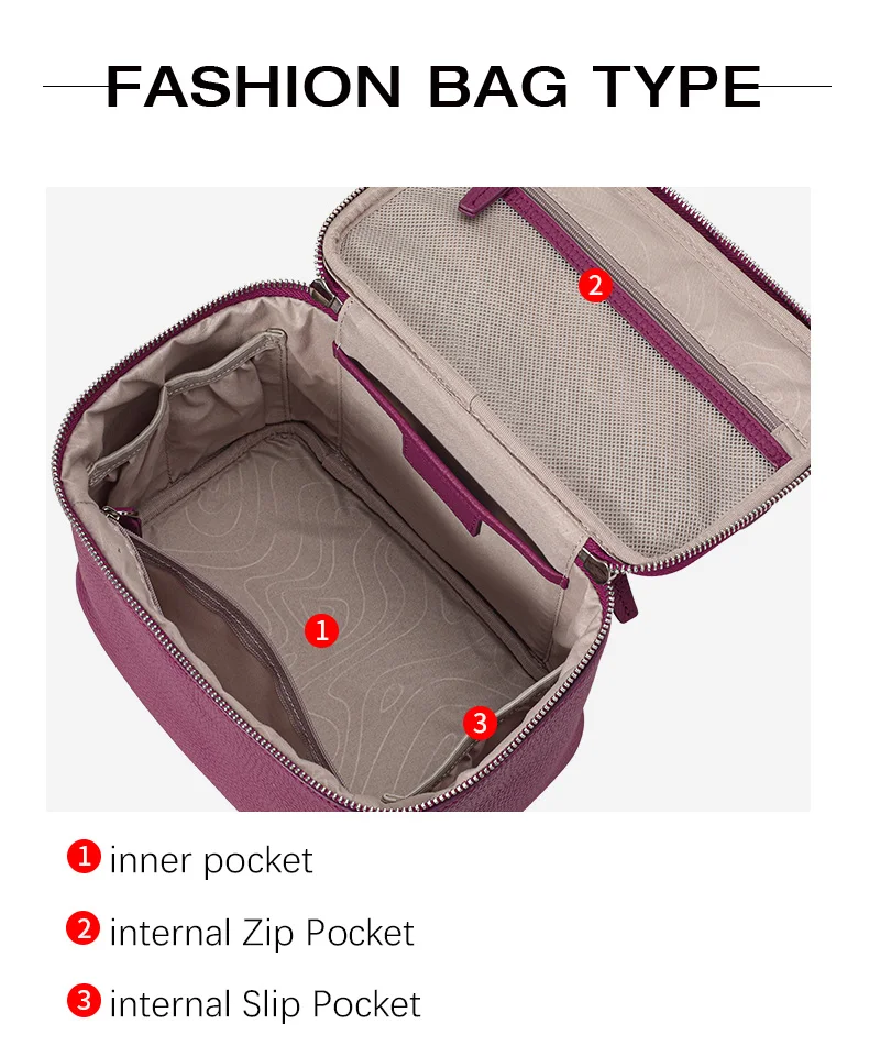 Aidanni Kleine quadratische Tasche aus echtem Leder, Damenhandtasche mit großem Fassungsvermögen, Kosmetiktasche, Aufbewahrungs- und Reise-Kulturtasche für Damen – Detail 10